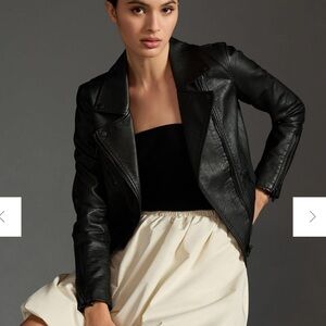 Anthropologie BLANKNYC black faux leather her moto jacket size XS medium